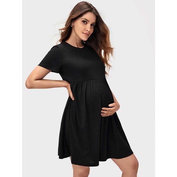 BASICS Maternity Solid Smock Dress - Picture 1 of 8